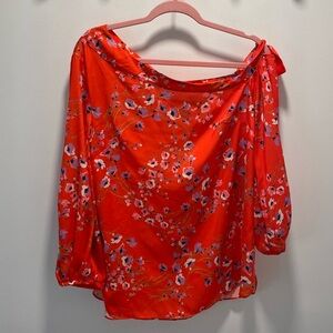 Banana Republic Red Floral Blouse